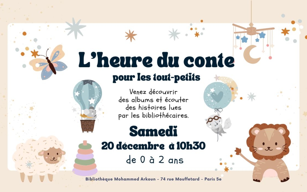 Mini heure du conte pour les tout-petits Bibliothèque Mohammed Arkoun Paris