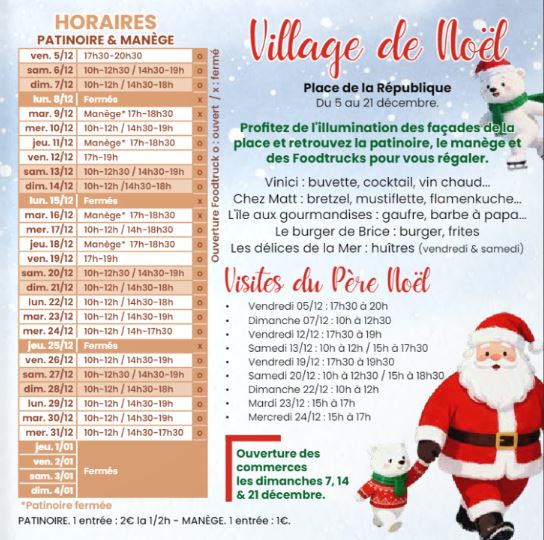 NADAL DES OURS LA PATINOIRE ET LE MANÈGE