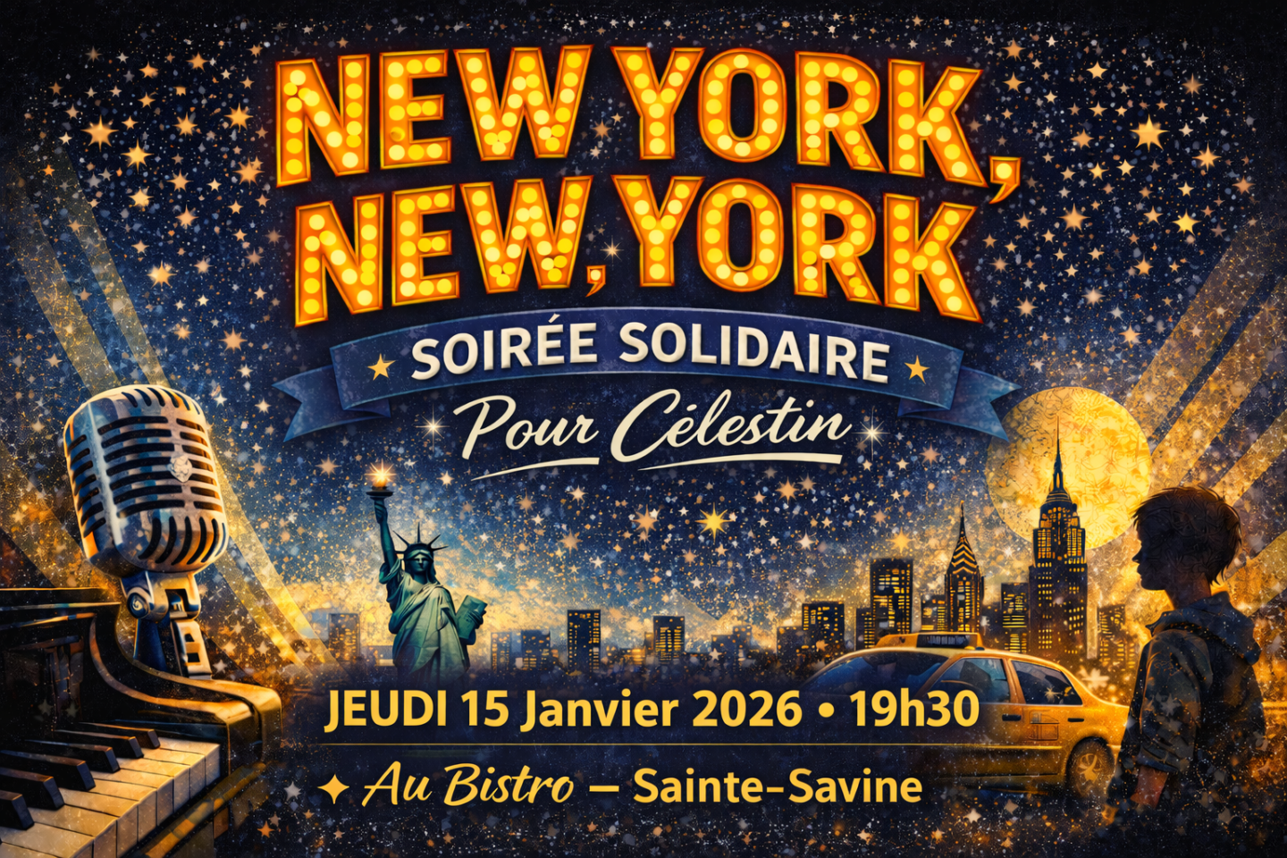 New York New York Soirée solidaire pour Célestin