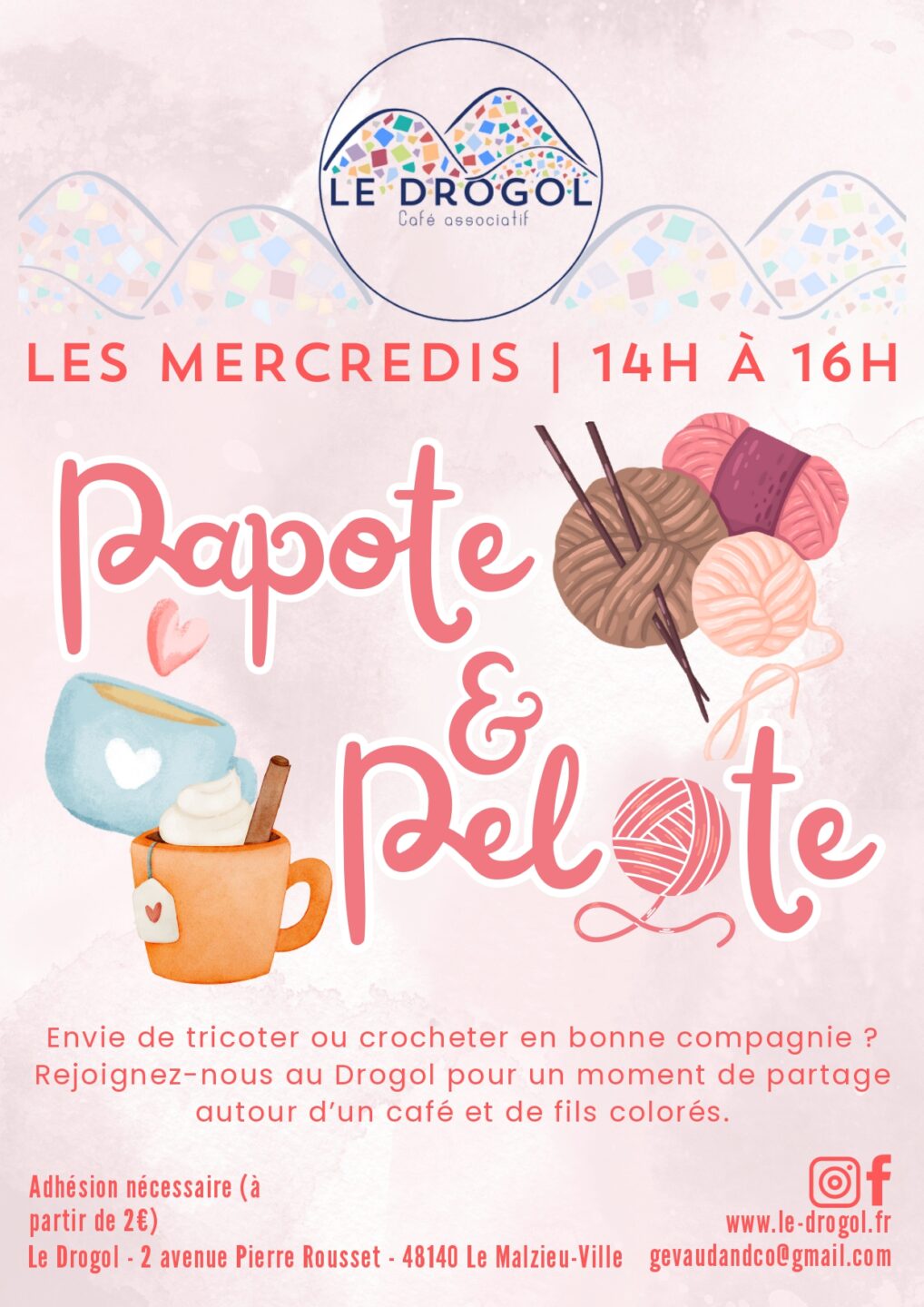 PAPOTE ET PELOTE ATELIER CRÉATIF POUR ADULTES