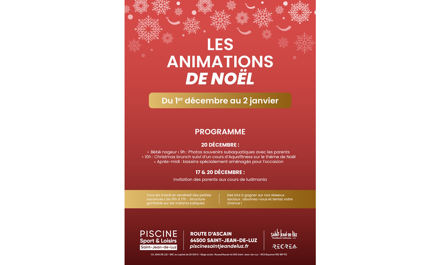 Piscine de Saint-Jean-de-Luz Animations de Noël