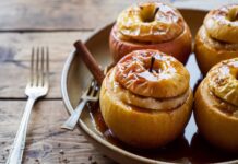 Pommes au four, caramel au beurre salé et épices douces