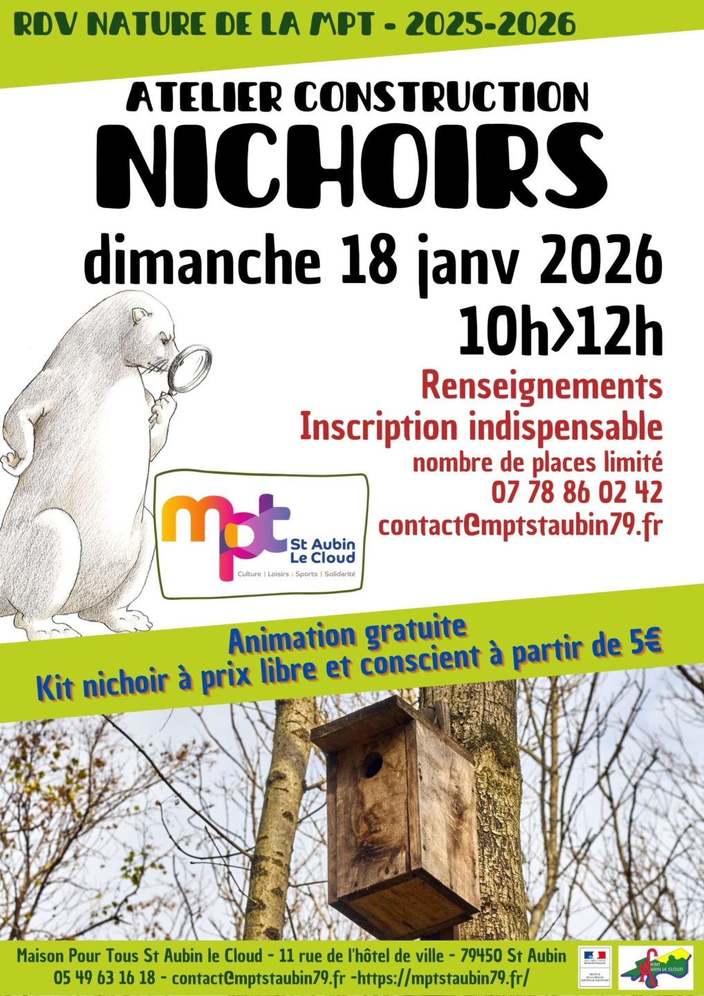 Rendez-vous nature de la MPT Atelier construction de nichoirs