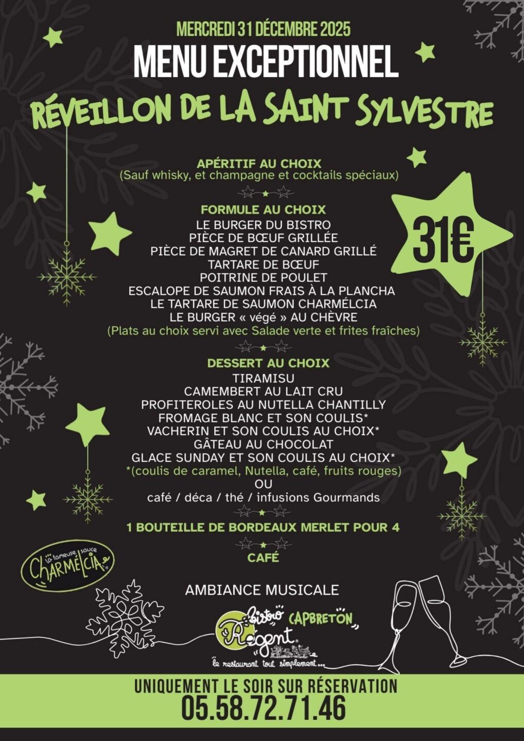 Repas de la Saint Sylvestre au Bistrot Régent