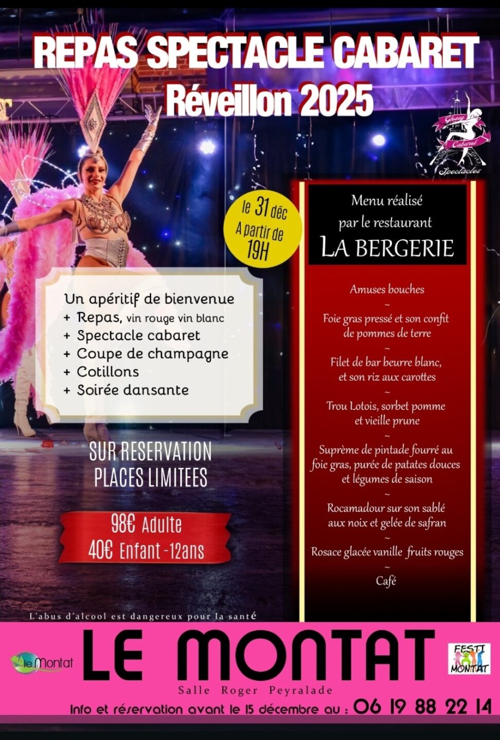 Repas spectacle cabaret du réveillon du Nouvel An