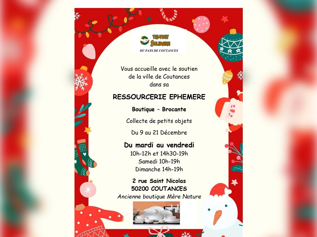Ressourcerie éphémère Tri-tout solidaire