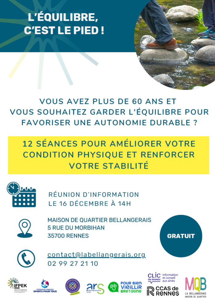 Réunion d’information Atelier équilibre Maison de quartier La Bellangerais Rennes