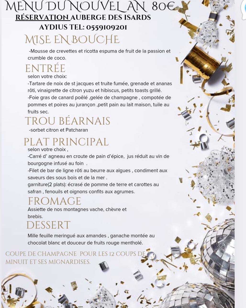 Réveillon à l'Auberge des Isards