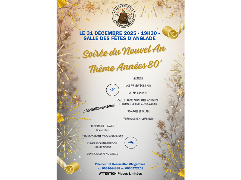 Réveillon de la Saint Sylvestre à Anglade