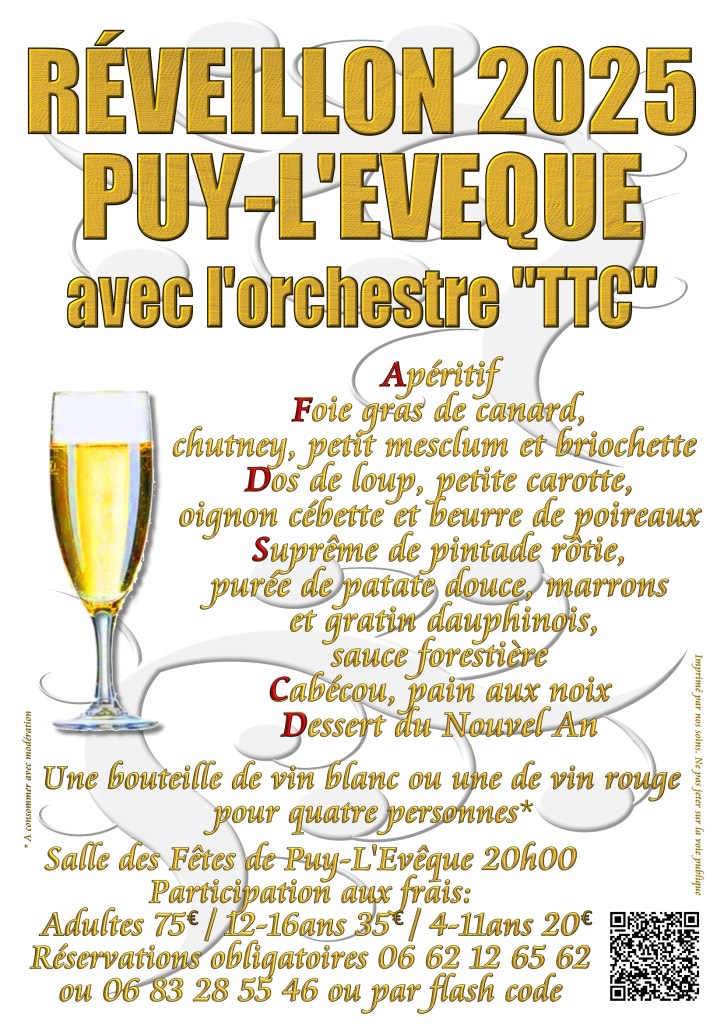 Réveillon de la Saint Sylvestre à Puy-l'Evêque