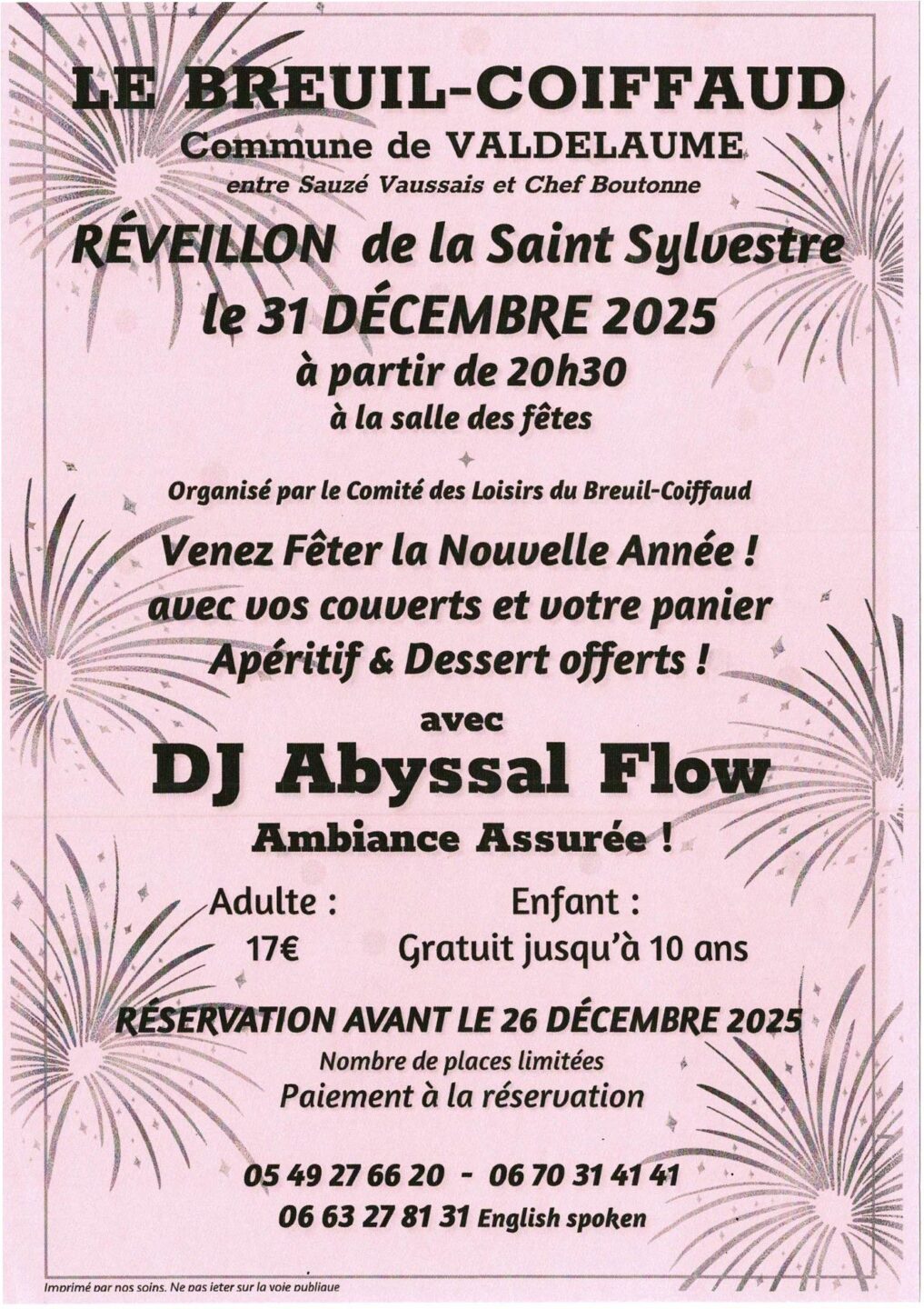 Réveillon de la Saint-Sylvestre Le Breuil-Coiffaud