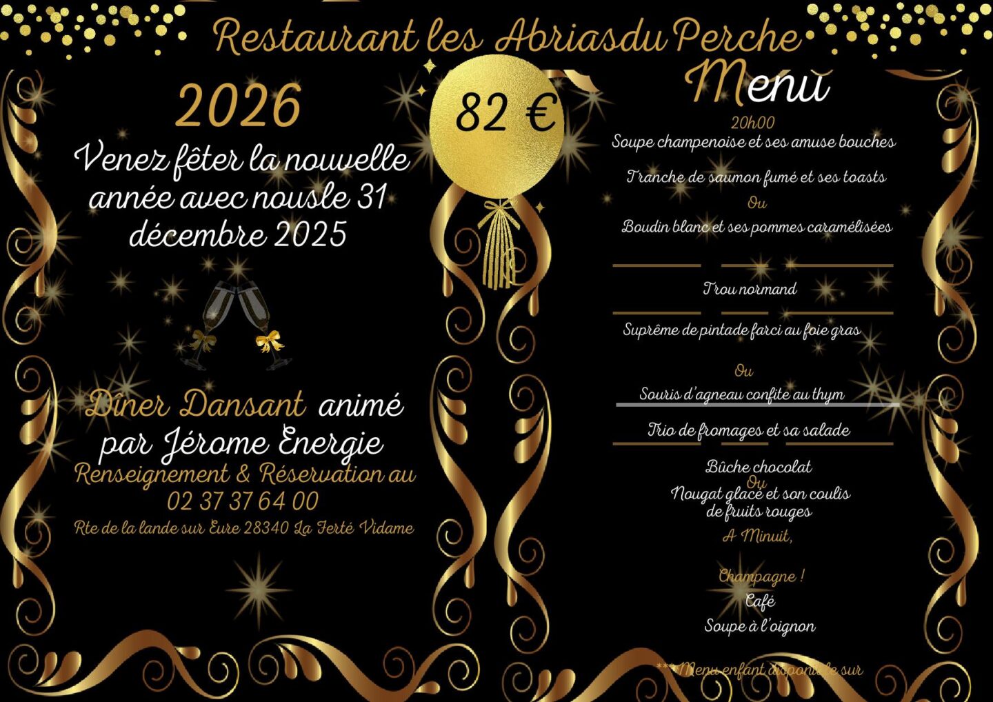 Réveillon dîner dansant