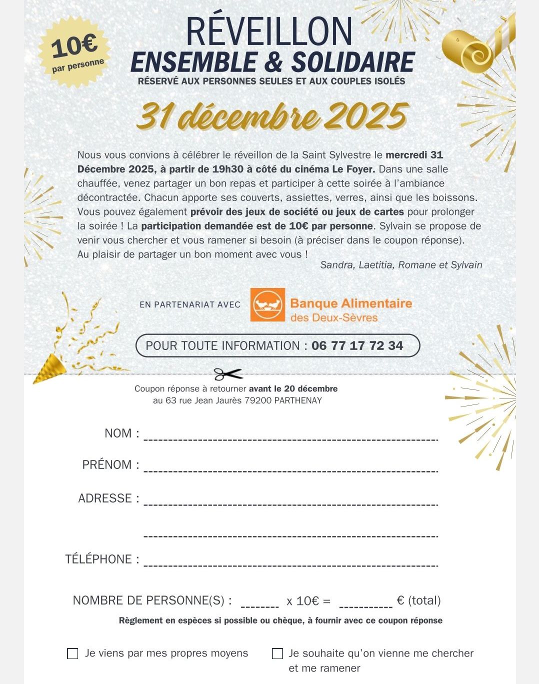 Réveillon ensemble et solidaire