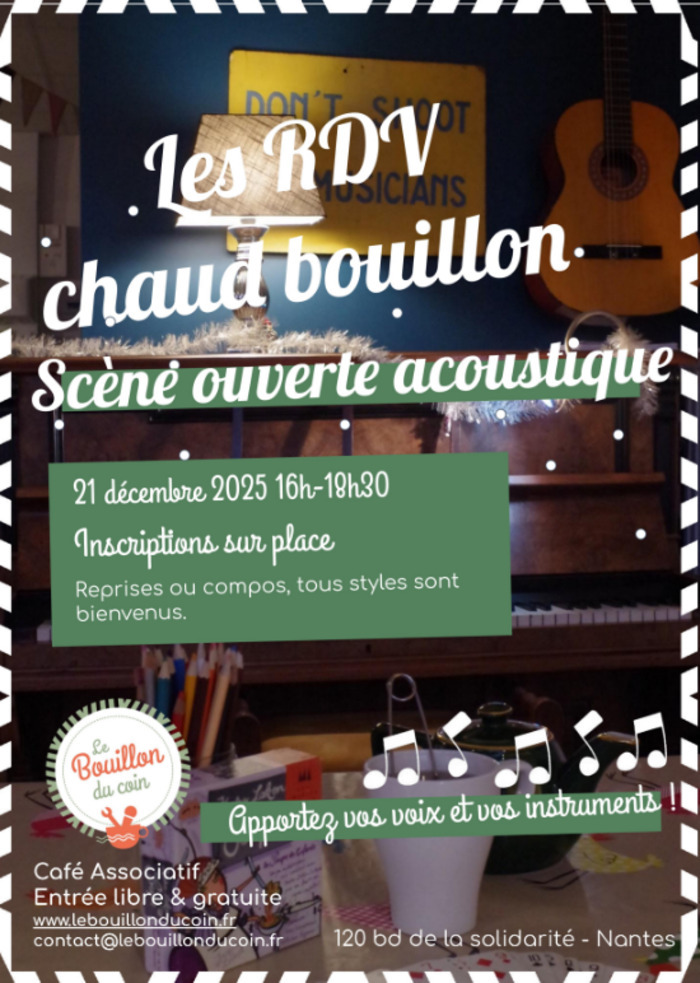 Scène ouverte acoustique Le Bouillon du Coin - Café associatif du quartier Contrie-Durantière