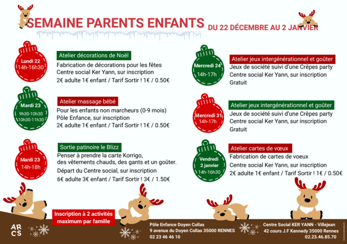 Semaine parents enfants Centre Social Ker Yann Rennes