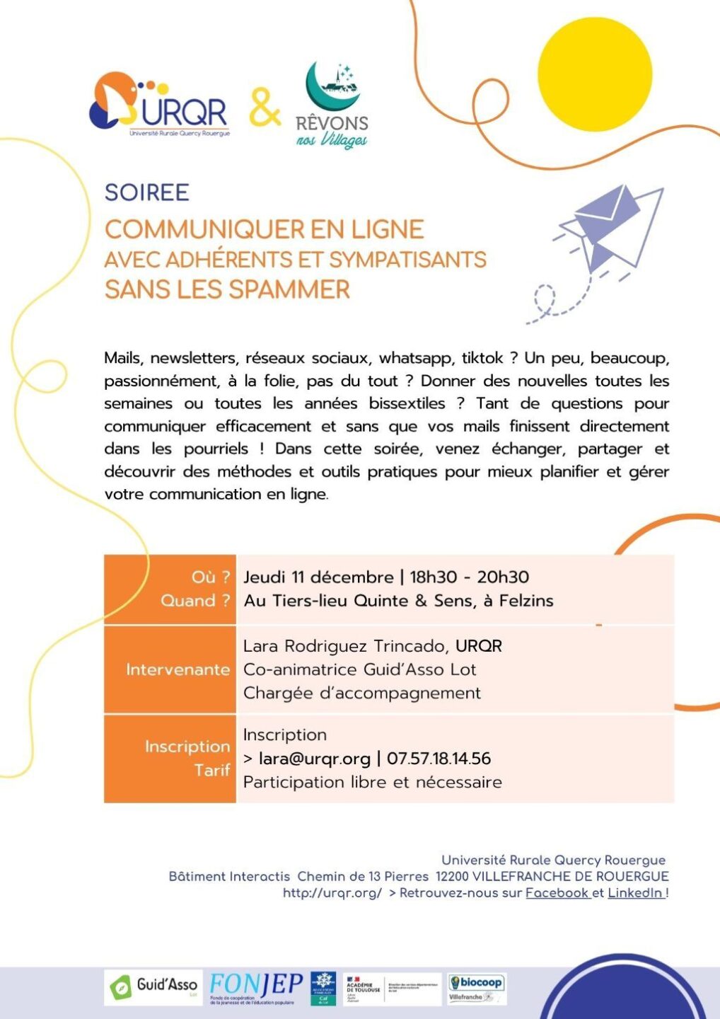 Soirée conférence avec URQR à Felzins