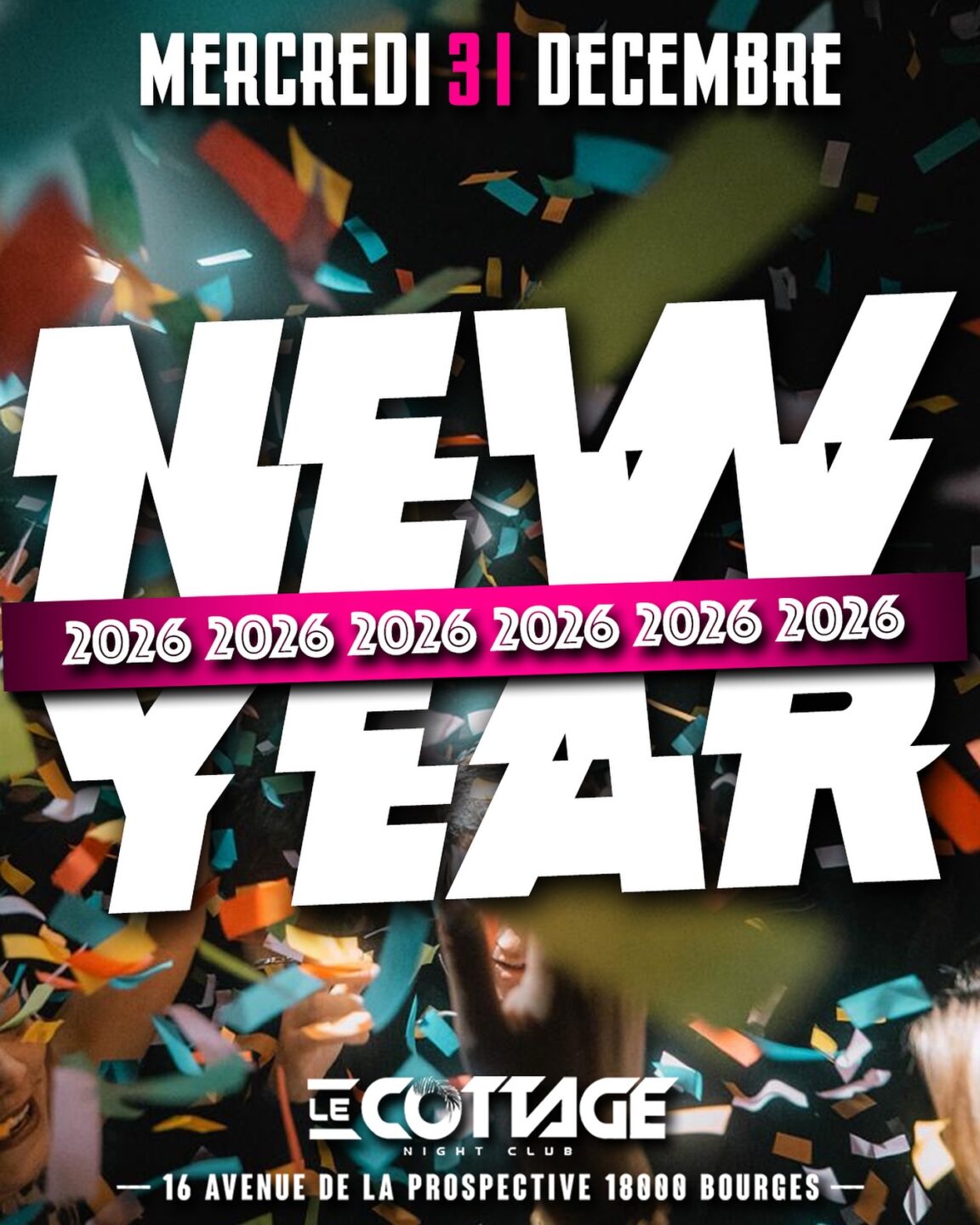 Soirée du Nouvel An 2026 Le Cottage