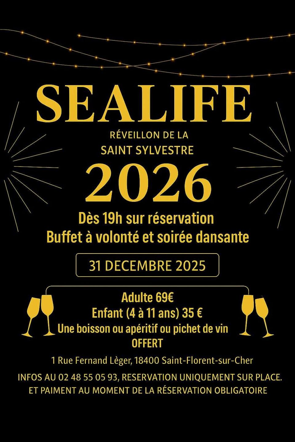 Soirée du Nouvel An 2026 Sealife