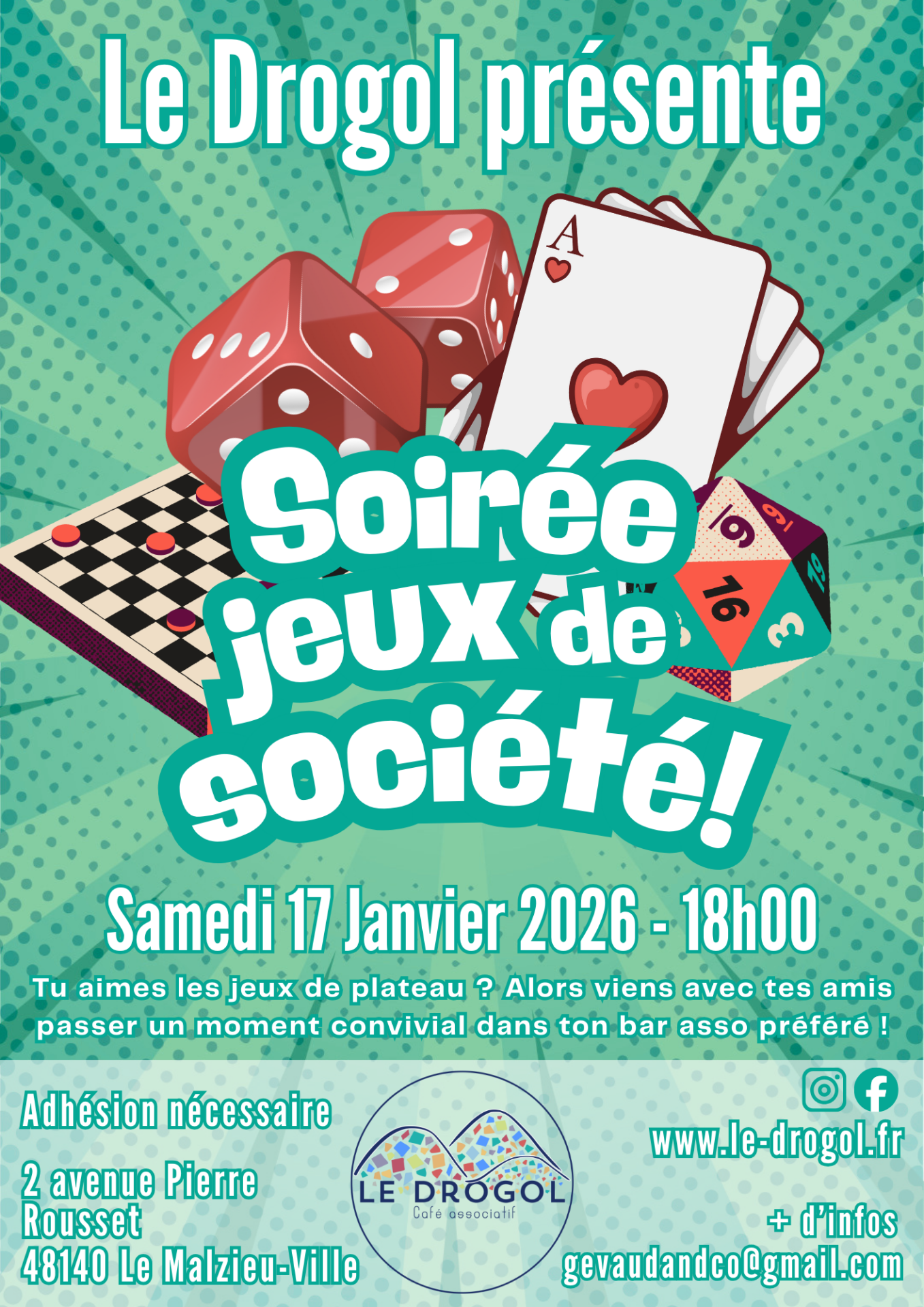 SOIRÉE JEUX DE SOCIÉTÉ Le Malzieu-Ville
