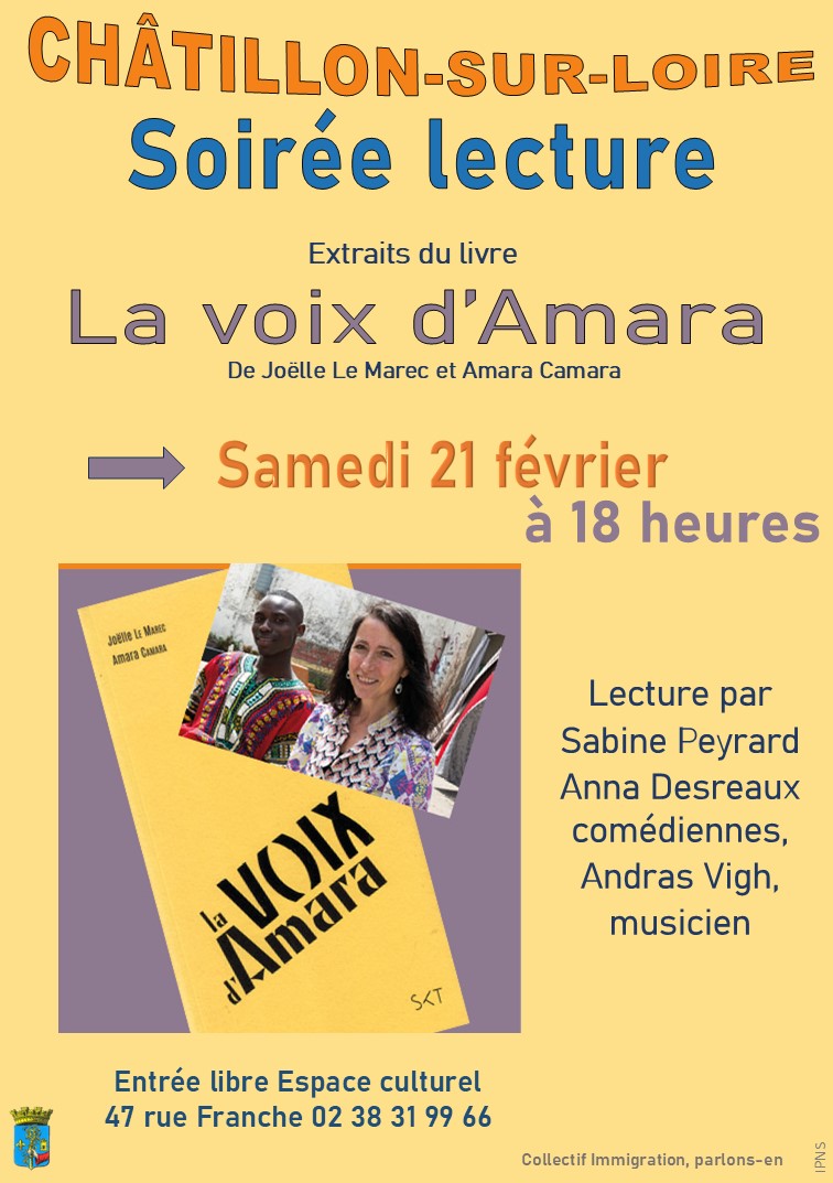 Soirée lecture autour du livre La Voix d’Amara 47 Rue Franche Châtillon-sur-Loire 2026-02-21 Soirée lecture autour du livre La Voix d'Amara