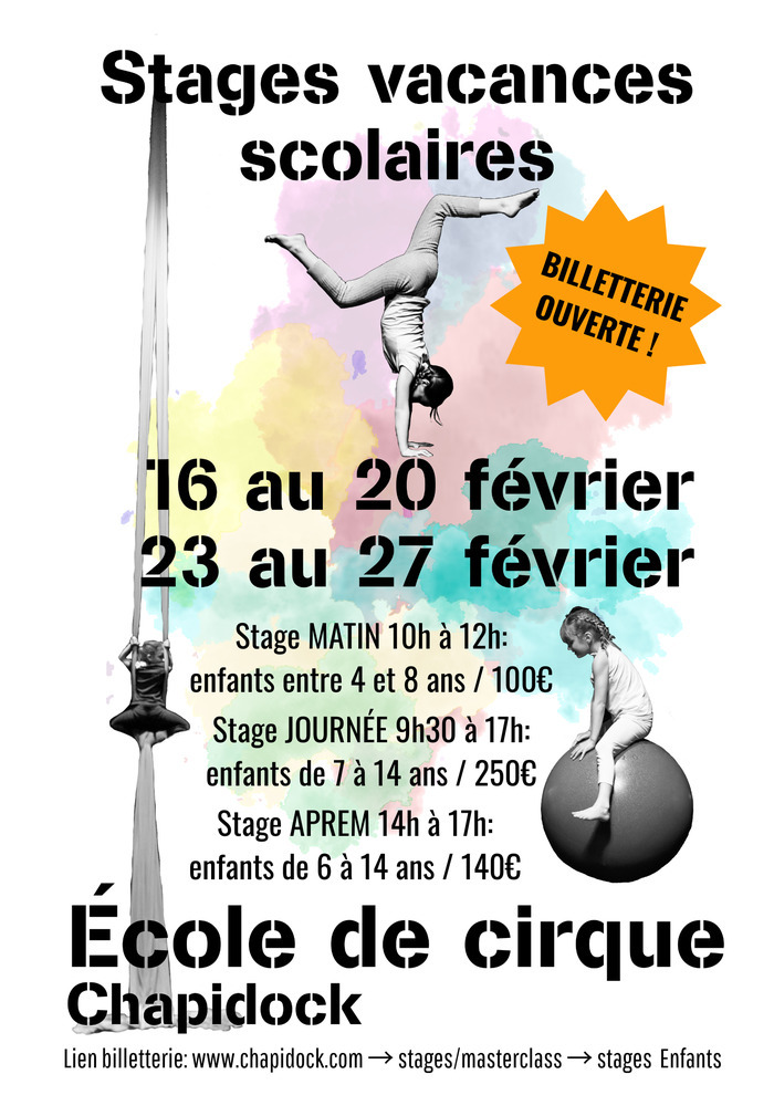 Stage cirque février Chapidock - Ecole des arts du cirque