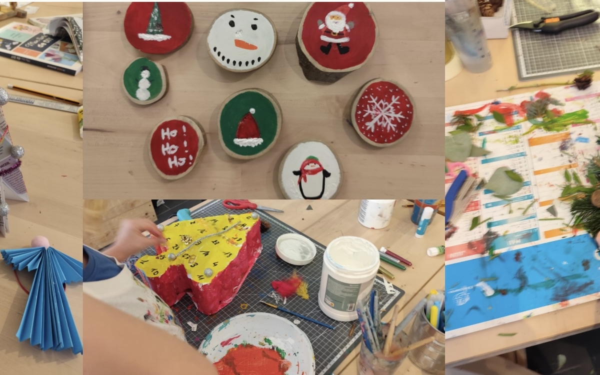Stages créatifs enfant vacances de Noël Feuille Blanche