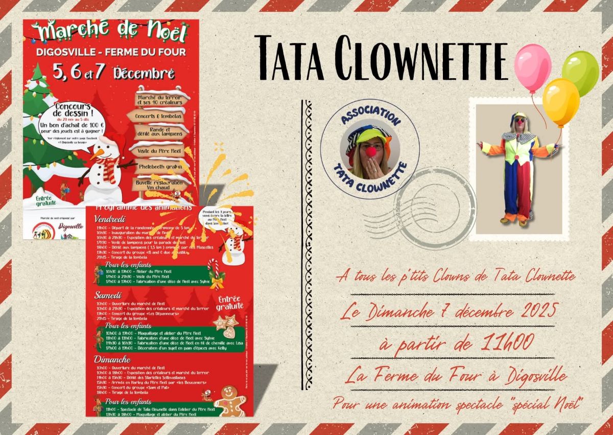 Tata clownette animation spectacle spécial Noël