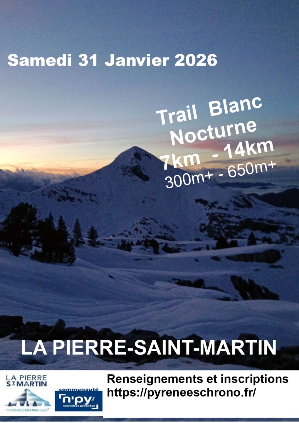 Trail Blanc nocturne Arette 2026-01-31 Trail Blanc nocturne