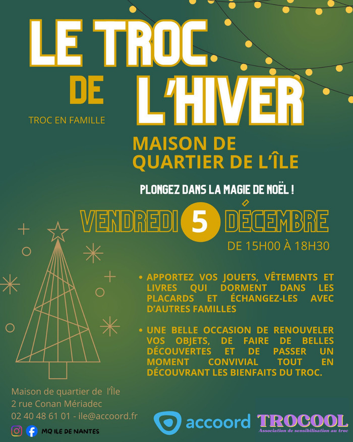 Troc de l'hiver à la Maison de Quartier de l'île Maison de quartier de l'Ile de Nantes