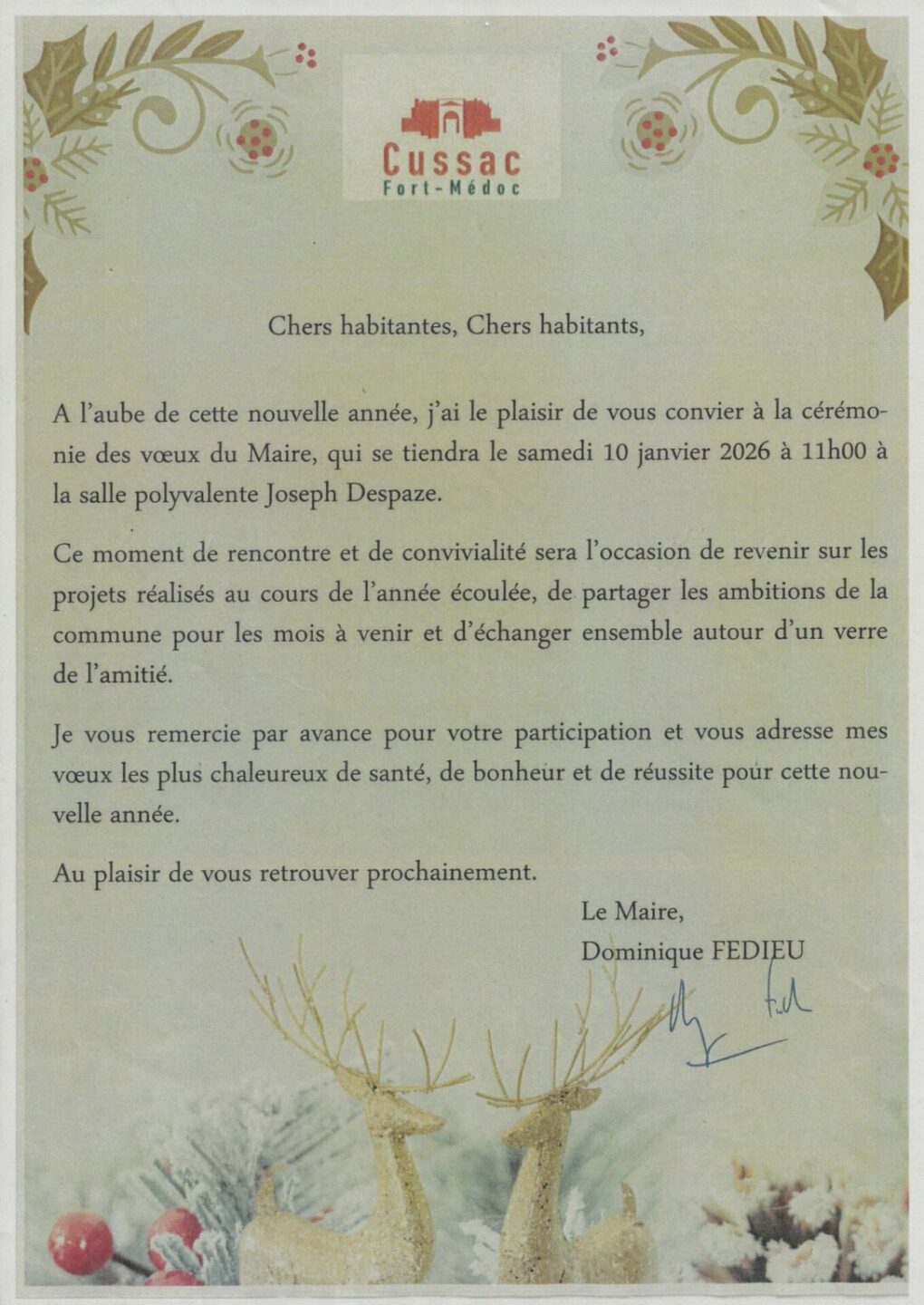 Voeux du Maire et du Conseil Municipal