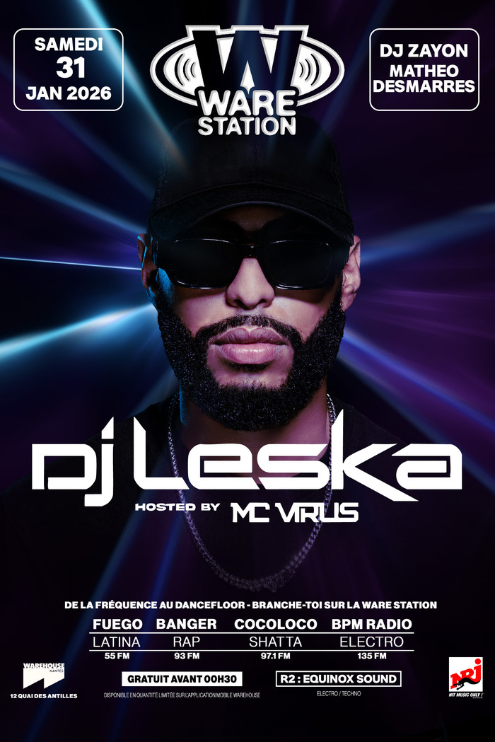 WARE STATION invite DJ LESKA pour la première fois au Warehouse Nantes ! Warehouse Nantes