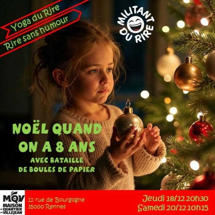 Yoga du Rire : Noël quand on a 8 ans avec bataille de boules de papier Maison de Quartier de Villejean Rennes