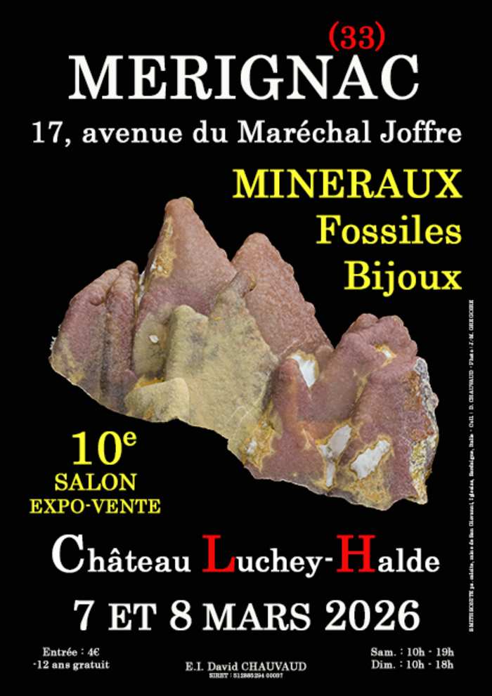 10e SALON MINERAUX FOSSILES BIJOUX Château Luchey-Halde Mérignac