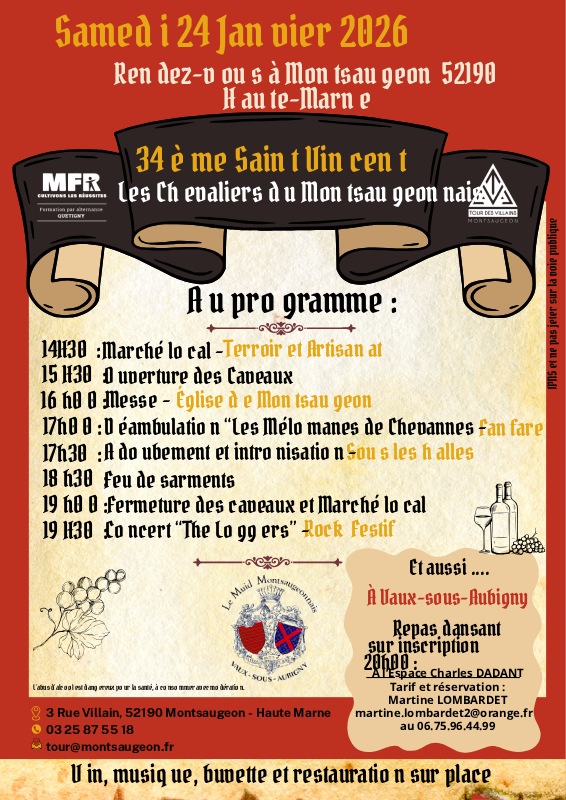 34ème Saint Vincent Les Chevaliers du Montsaugeonnais