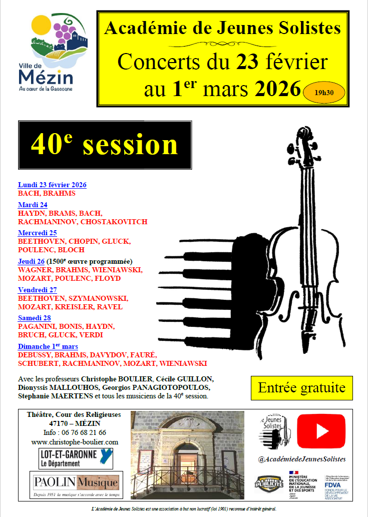40ème session Académie des jeunes solistes
