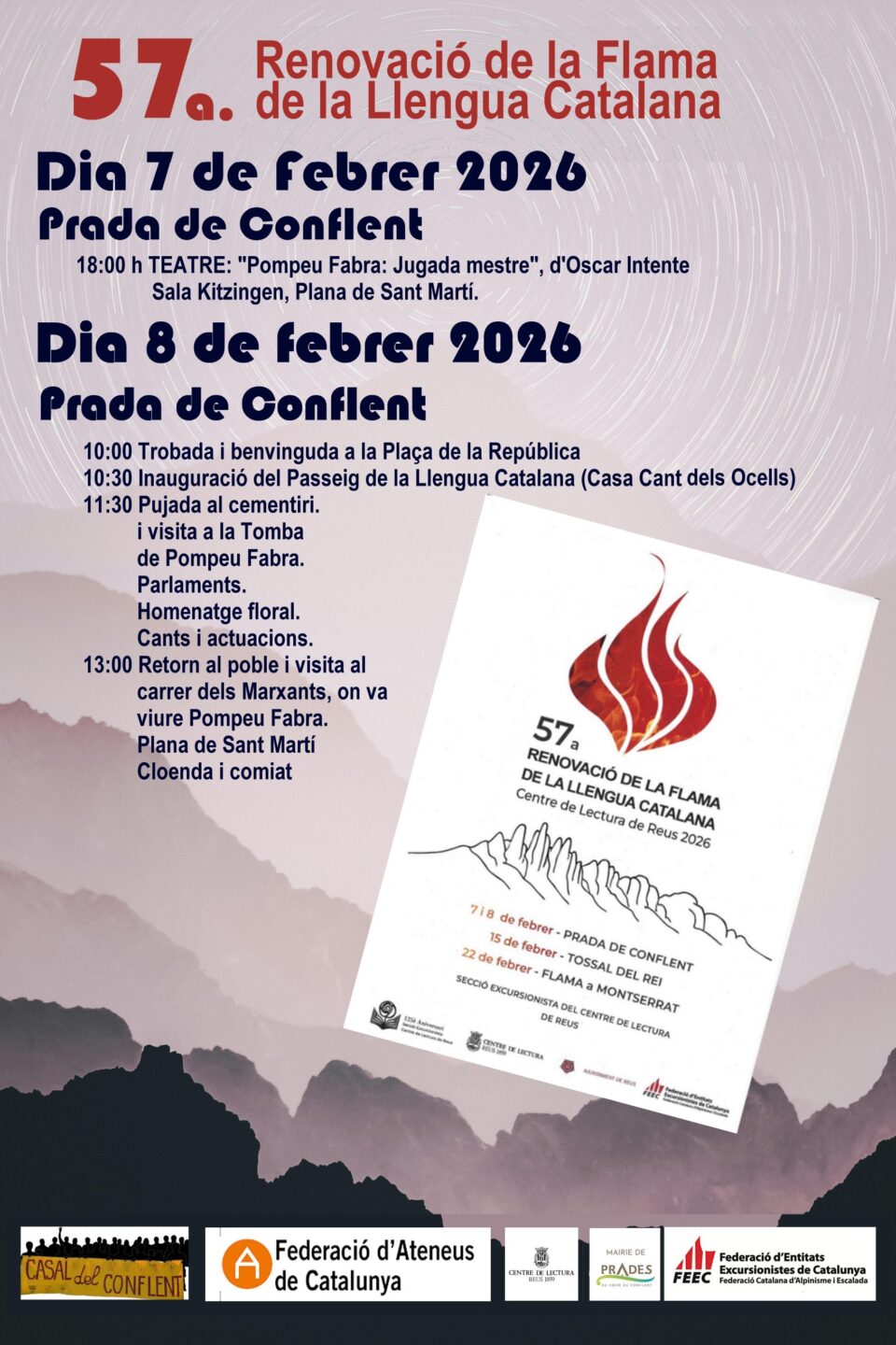 57ÈME ANNIVERSAIRE DE RÉNOVATION DE LA FLAMA DE LA LLENGUA CATALANA