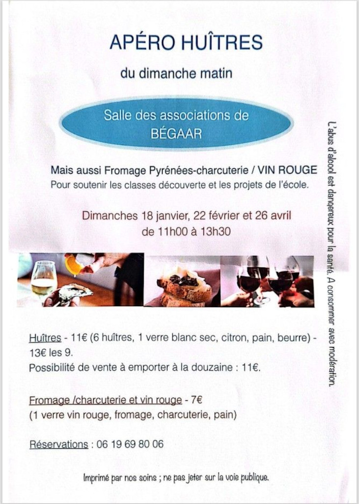 Apéro Huîtres Place du 19 Mars 1952 Bégaar 2026-02-22 Apéro Huîtres