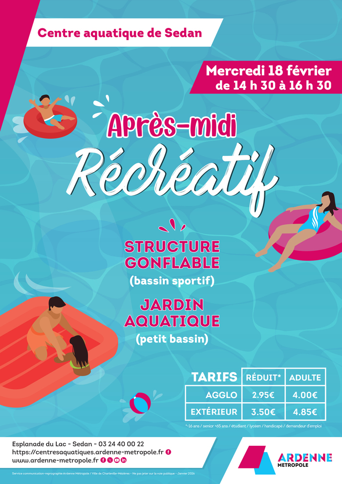 Après-midi récréatif Centre aquatique de Sedan Sedan