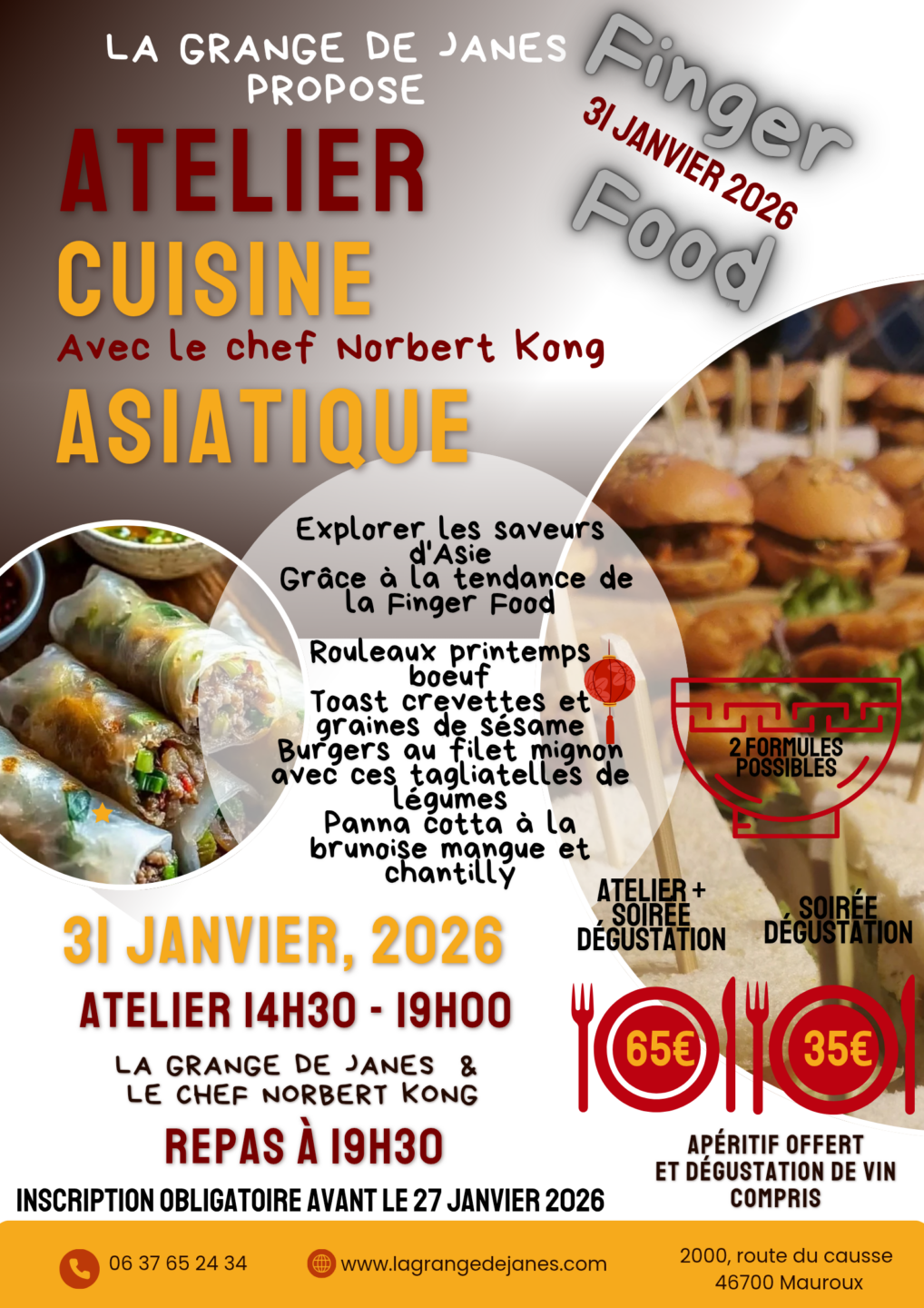 Atelier cuisine à la Grange de Janes Lieu-dit Janès Mauroux 2026-01-31 Atelier cuisine à la Grange de Janes
