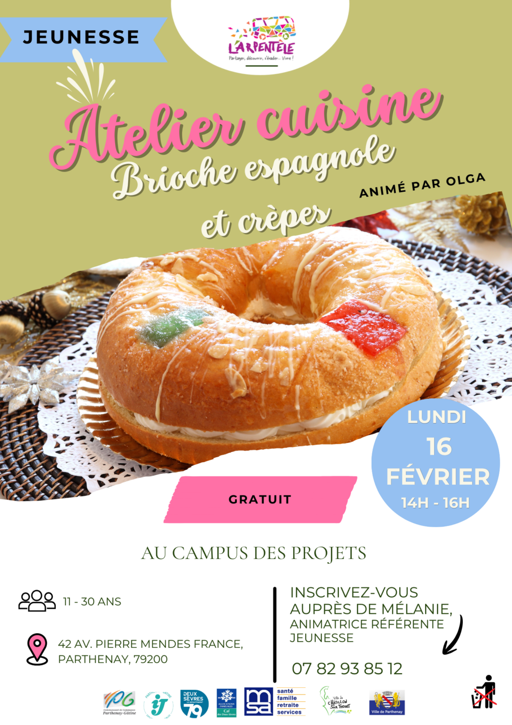 Atelier cuisine Brioche espagnole et crèpes