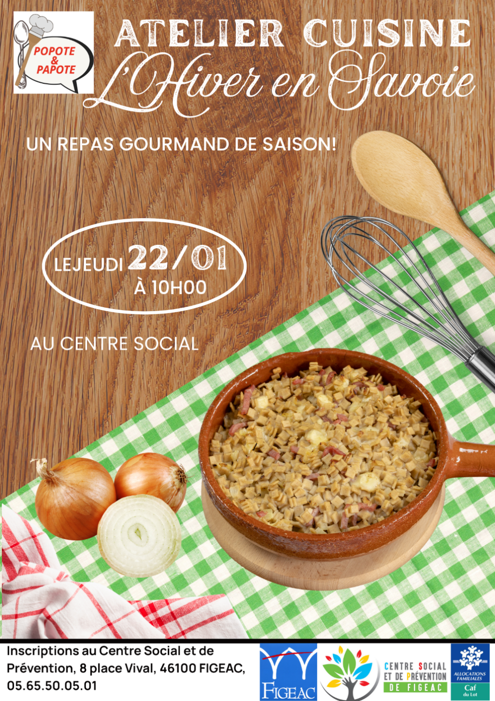 Atelier cuisine Popote et Papote à Figeac Un hiver en Savoie