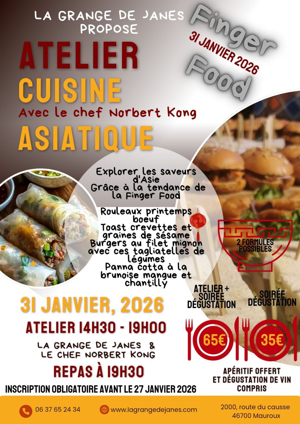 Atelier cuisine thème finger food asiatique