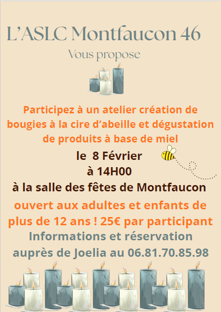 Atelier de création de bougies à la cire d'abeille et dégustation de produits à base de miel