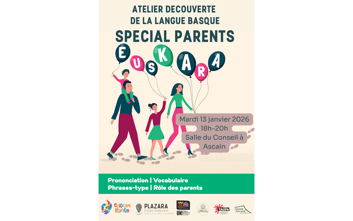 Atelier d'initiation à l'euskara pour les parents