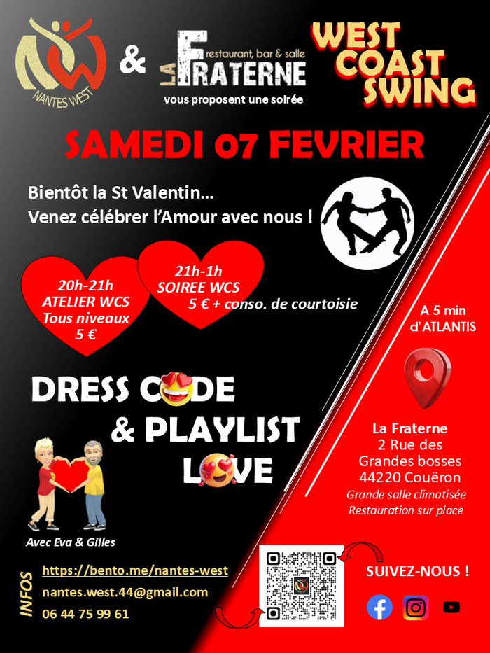 Atelier + Soirée West Coast Swing « Love » La Fraterne
