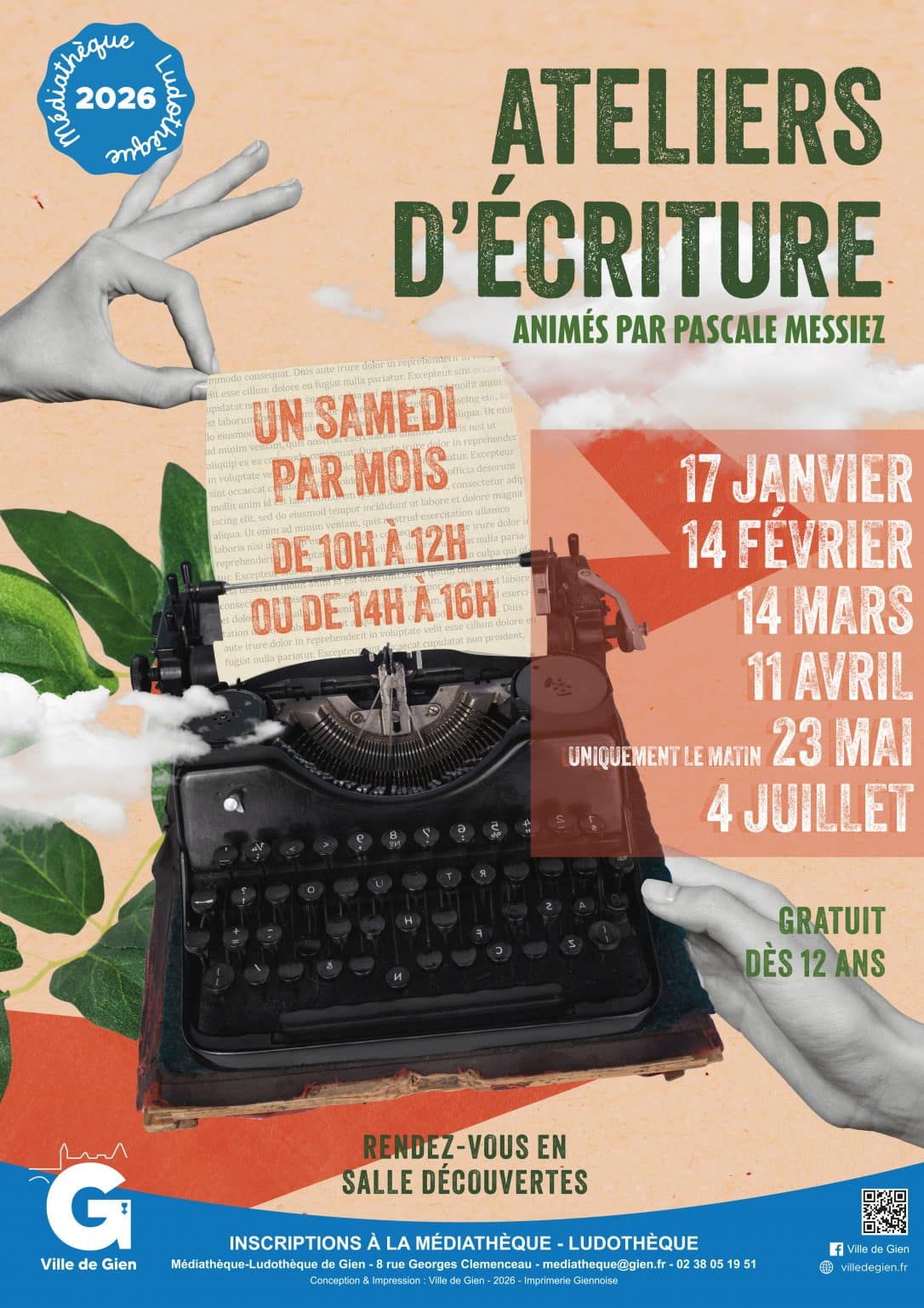 Ateliers d’écriture 8 Rue Georges Clemenceau Gien 2026-01-17 Ateliers d'écriture