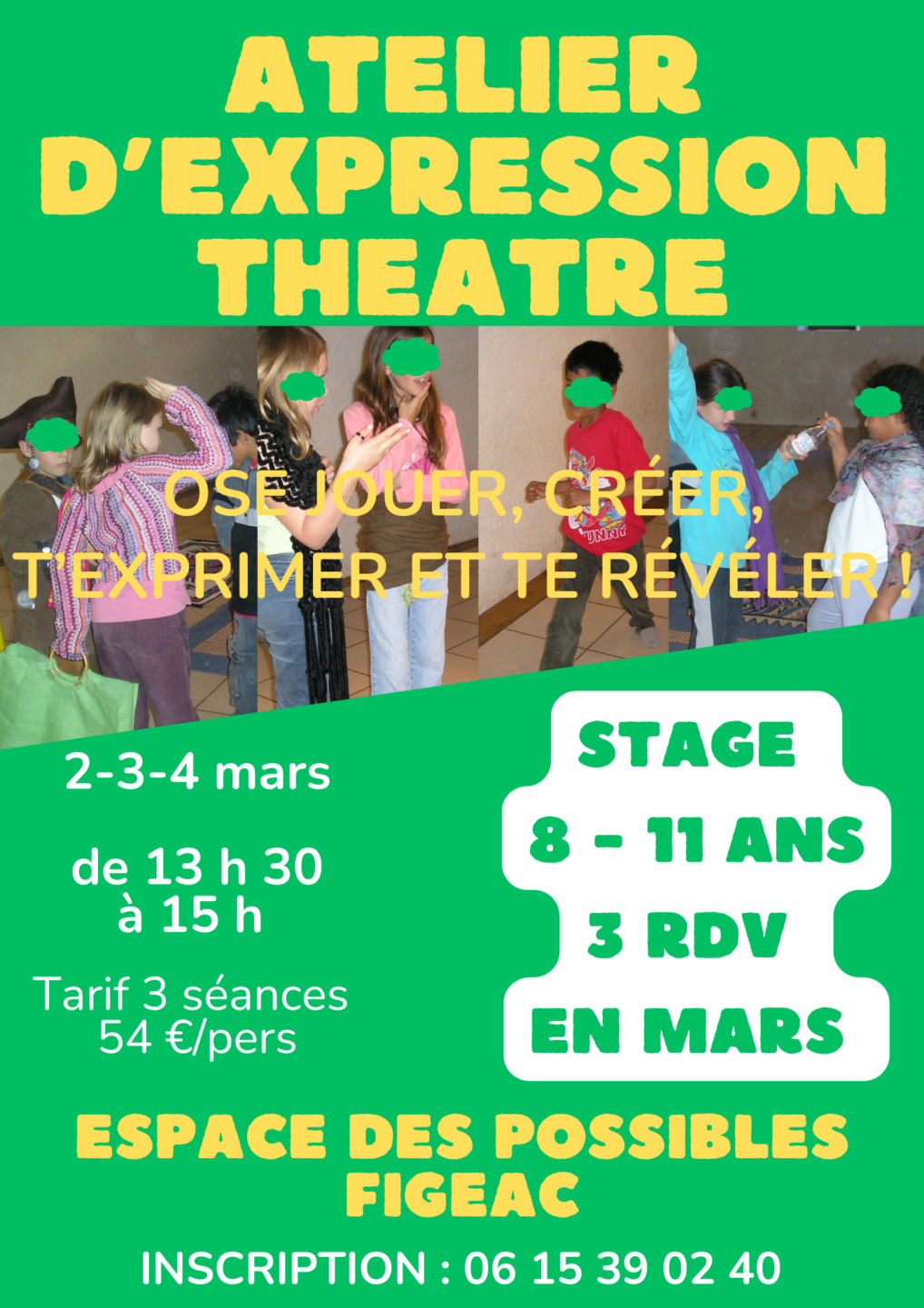 Ateliers d’expression créatrice théâtre à Figeac