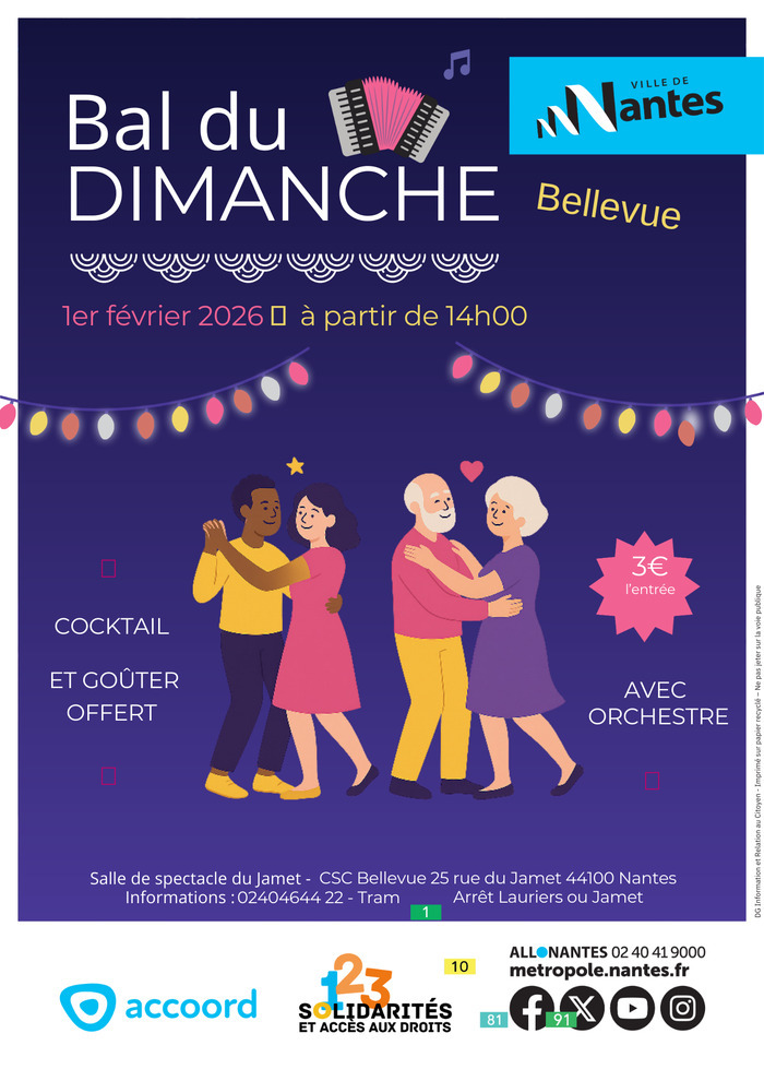 Bal du Dimanche CSC Accoord Bellevue 25 rue du Jamet