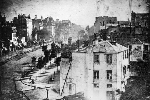 Boulevard du Temple (1838), l’une des premières images où des humains apparaissent