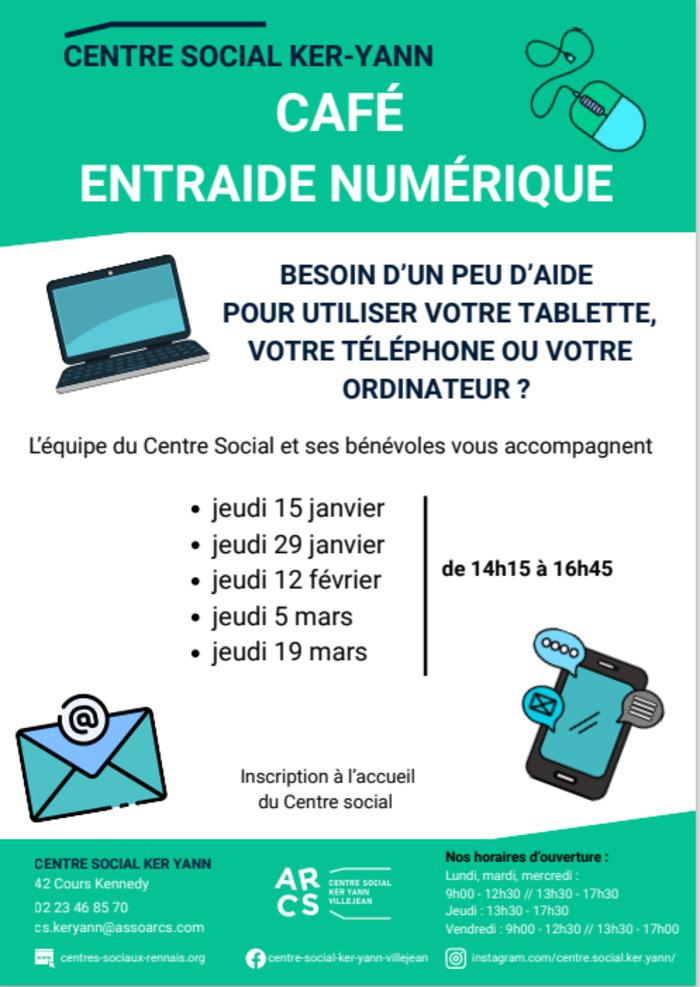 Café Entraide  Numérique Centre Social Ker Yann Rennes